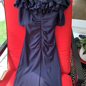 Xscape MIDI Dress Size 10 Navy- NWT